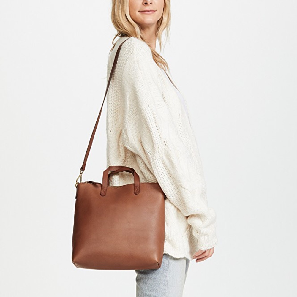 Madewell Brown Leather Crossbody Tote